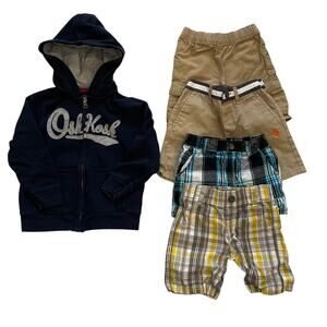 Little Boy Preppy Outfit Bundle - Ralph Lauren Polo Shorts Hoodie  2/3T Set of 5